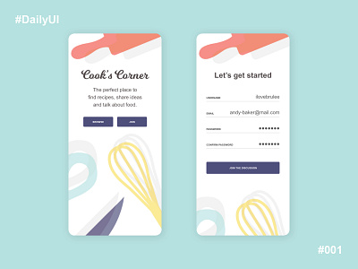 Daily UI 001 - Sign up app daily 100 challenge daily ui dailyui dailyui 001 dailyuichallenge design ui ux