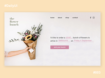 Daily UI 003 - Landing page clean daily 100 challenge daily ui daily ui 003 dailyui dailyui 003 dailyui003 dailyuichallenge design florist flower delivery flowers flowershop landing page ui ux web website website concept website design