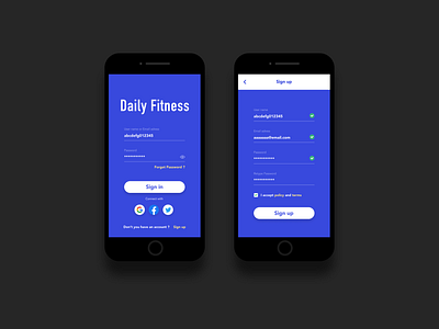 Daily UI 001 Sign Up design ui