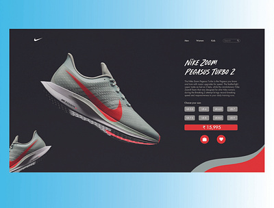Nike Product Page UI Design Concept adobephotoshop adobexd ui uiux uiux design uiuxdesign uxdesign uxdesigner