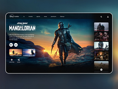 Disney+hotstar online streaming website page redesign