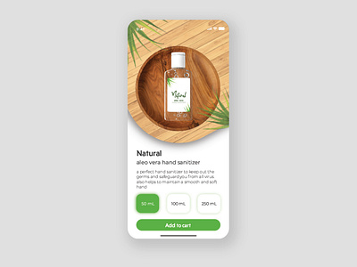 Natural Aloe Vera Hand Sanitizer Shopping page adobephotoshop adobexd branding dailyui ui ux uiux uiux design uiuxdesign uiuxdesigner userinterfacedesign