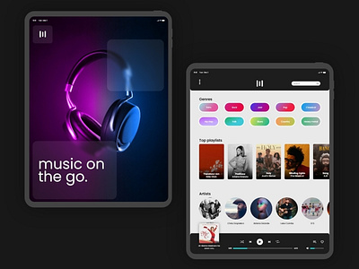 Music iPad App UI Design Concept adobephotoshop adobexd dailyui ui ui ux uiux uiux design uiuxdesign uiuxdesigner userinterfacedesign