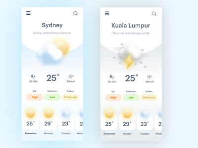 Weather app - 3D illustration
