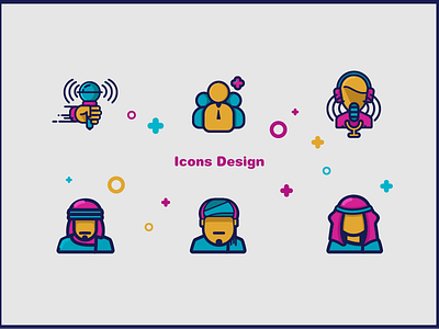 Icons Illustrations 2d animation arab flat graphic icons illustration items motion