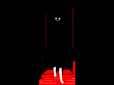 Guess who's back 2d abstract character composition flat horror illustration red