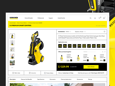 Karcher Product Page clean design ecommerce karcher minimal product product page shop store ui ux
