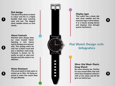 Flat Watch Illustration Design with Infographics