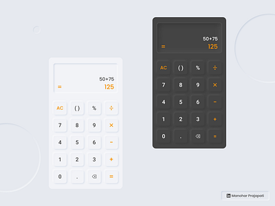 Neumorphic calculator app design design app figma neumorphic calculator ui uiux ux