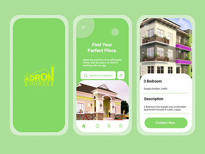 Adron Real Estate App app design illustration minimal ui