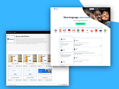 Busuu Workflows canva design desktop language logo ui ui design ux ux design web workflows