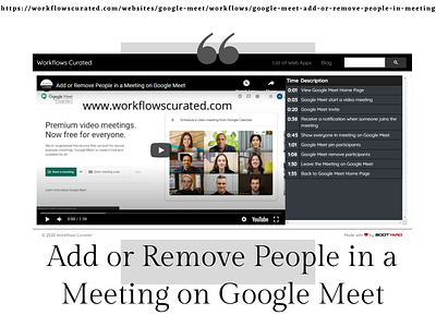 Add or Remove People in a Meeting on Google Meet canva design desktop ui ui design ux ux design vector web workflows