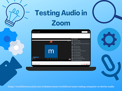 Testing Audio in Zoom design desktop technology ui ui design ux ux design vector web workflows