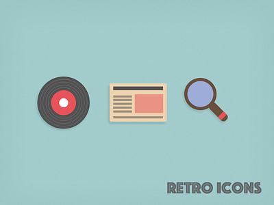 Retro Icons article glass icons music news paper retro search vinyl
