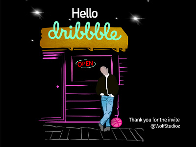 Hello Dribbble! debut design hello dribbble illustration