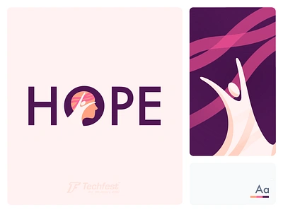 Hope | Logo anxiety colourful design flat design health illustration logo mentalhealth poster procreate typogaphy ui vector