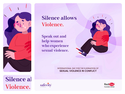 Elimination of Sexual Violence | Post colourful design flat design gender based violence illustration procreate safety sexual violence typogaphy vector violence women safety