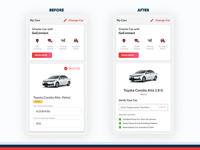 Redesigned Car Registration Input app design automobile growth product product design strategy ui design ux design verification