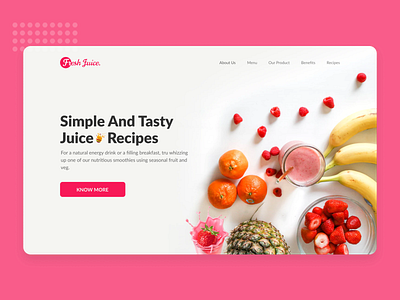 Fresh Juice Website @interface @uxuidesgin