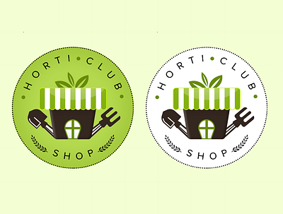 HORTI CLUB SHOP LOGO DESIGN branding clubs green greenlogo horti icon logo logo design logo design branding plant pot icon shop