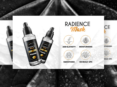 Radience Mask Packaging Design and Infographics infographic design organic product packaging design