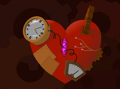 ClockworkHeart design illustration vector