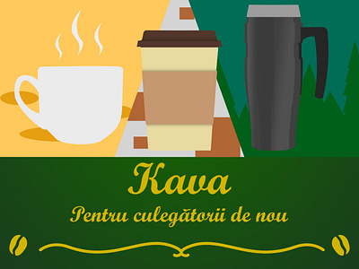 An ad for a fictional coffee brand (in romanian) branding graphic design