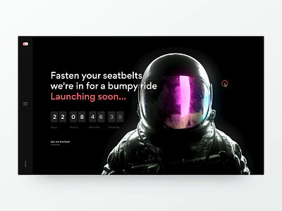 Coming Soon - Website 3d aftereffects animation astronaut c4d coming soon concept design teaser timer transition ui ux web webdesign website