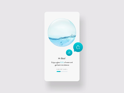 Water Balancer - Interaction animation app clean concept design tracking transition ui ux water