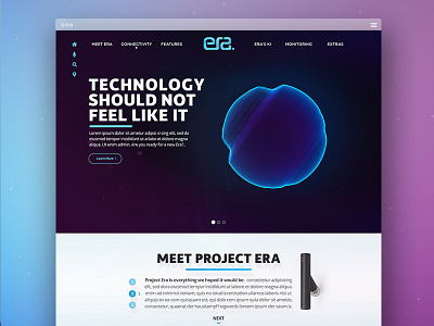 Project Era Website concept design era onepage project web website