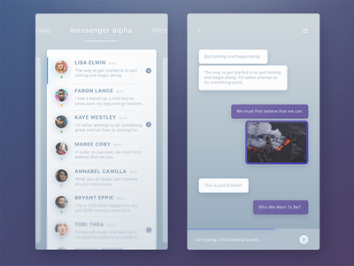 Multi-Messenger version 1.0 app blue chat clean design light messenger multi responsive ui user ux