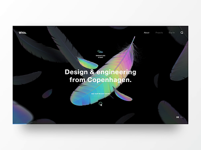 Lightweight Hero Interaction 3d aftereffects animation c4d concept design feathers logo transition ui ux web website