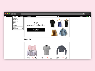 Clothing store clothing shop clothing store design figma figma design interface ui ui ux ux vector web web design website