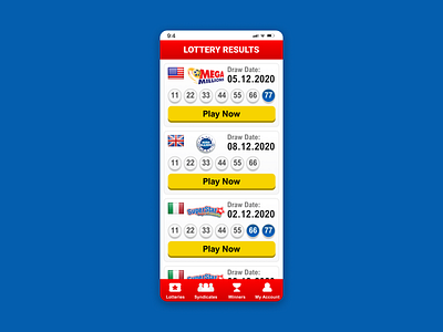 Lottery Application application design figma figma design interface mobile app ui ui ux ux vector