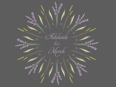 Invitation Mandala flowers invitation lavender mandala wedding wheat