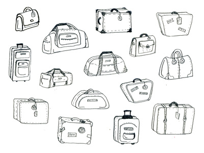 Bag Pickup bag duffel bag illustration pencil sketch suitcase travel
