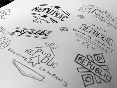 Republic Identity Sketches logo republic sketch