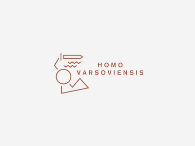 Homo Varsoviensis logo brass gold logo minimal siren vector vintage warsaw