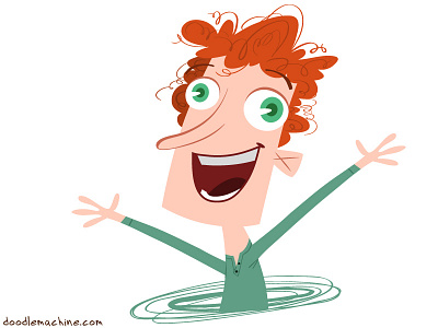 Dribbble art boy cartoon curly cute drawing excited happy illustration smile vector