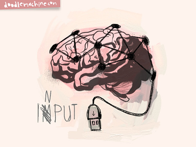 iNput art augmentedreality brain commission computer cyborg drawing freelance future illustration illustrator input painting robot usb whimsical