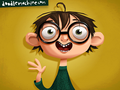 Nerd! art boy cartoon character commission cute drawing freelance genius illustration illustrator math nerd school science smart student vector