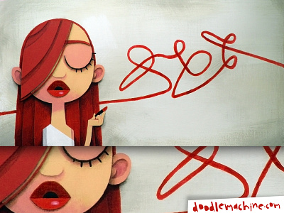 Lipstick Graffiti art character commission freelance girl graffiti illustration illustrator lipstick makeup painting whimsical