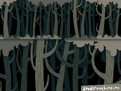 Deep dark woods - Seamless background art background cartoon commission cute dark design drawing forest freelance illustration illustrator scary scene seamless trees vector whimsical