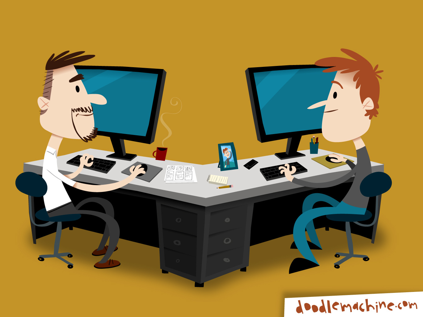 Computer Friends By Andre The Doodlemachine On Dribbble