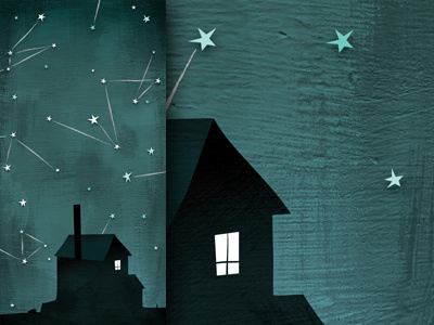 Lamps Between Pillows art book cartoon constellation cover drawing home house illustration night sky space star story vector weird whimsical window