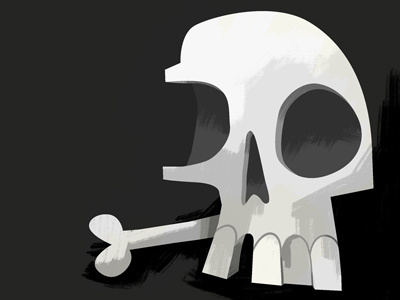 Skull bone cartoon commission dead drawing freelance ghost illustration illustrator scary skeleton skull spooky vector weird