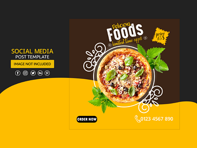 Food social media banner flyer social media post