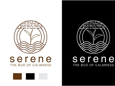 SERENE clean design graphicdesign logo logodesign minimal logo minimalist modern simple logo tea brand logo tea logo versatile versatile logo versatile logo design