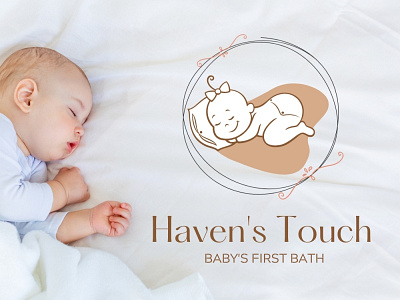 Haven s Touch artistic babycare logo care logo clean illustration logo logodesign minimal logo minimalistic versatile logo