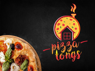PIZZA TONGS LOGO clean food food and drink food logo logo logodesign minimal logo minimalistic pizza logo versatile logo